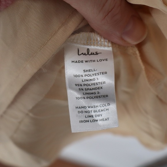 Lulus Endless Praise Midi Dress Womens Small Beige Floral Embroidered Strapless - Picture 4 of 8